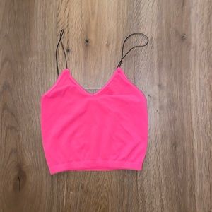 NWOT NIKIBIKI HOT PINK FUSCIA CROP TANK TOP ONE SIZE